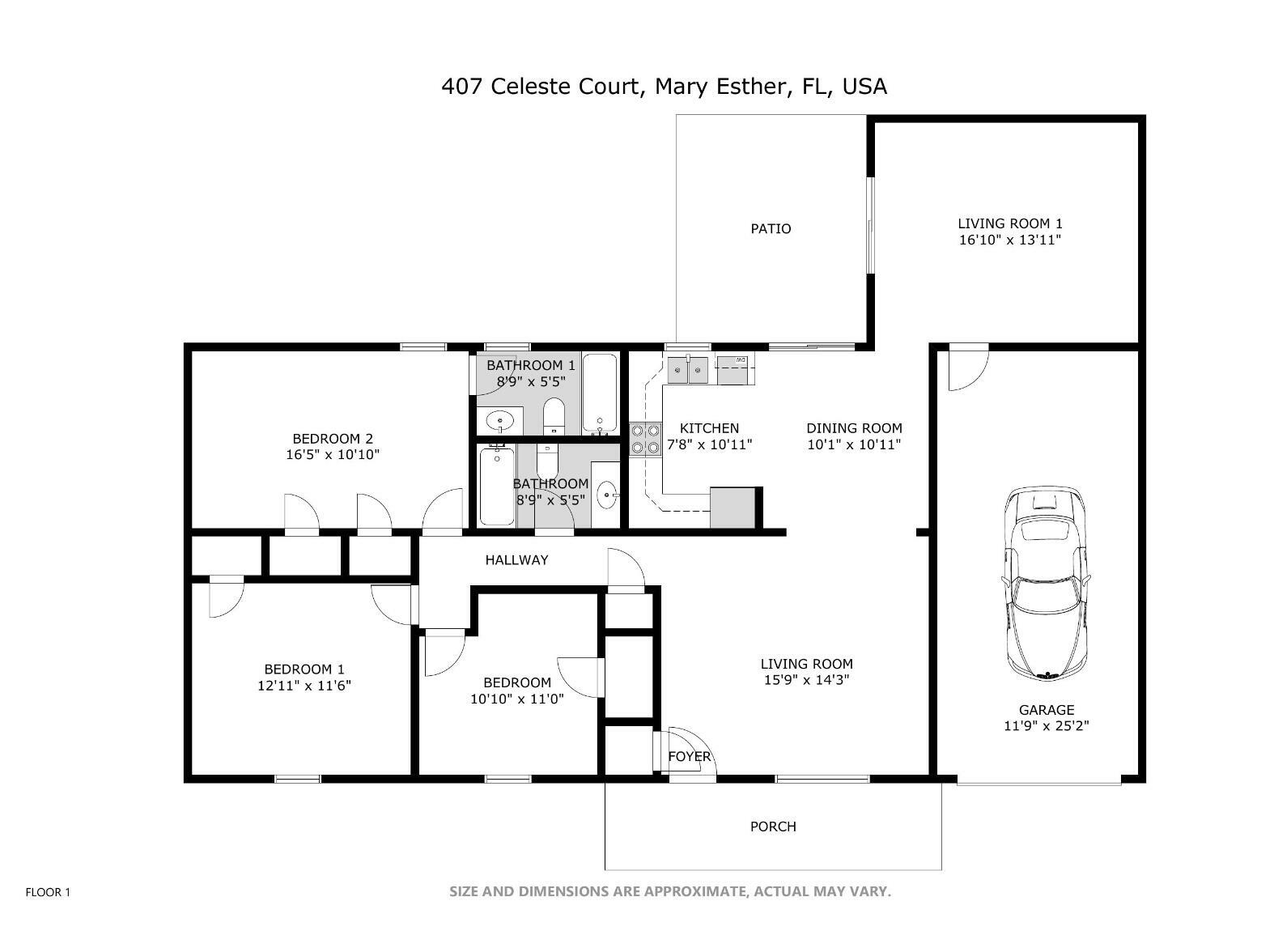 Property Photo: 407 Celeste Court FL 32569