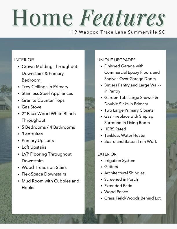 Property Photo:  119 Wappoo Trace Lane  SC 29486 