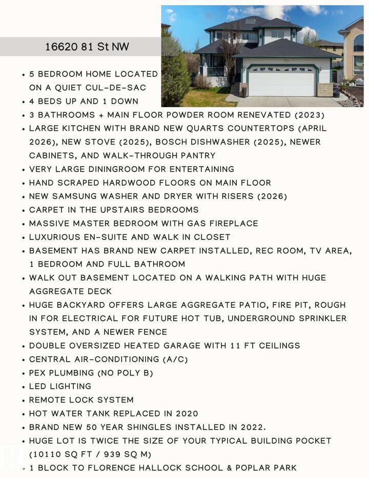 Property Photo:  16620 81 Street NW  AB T5Z 3J5 