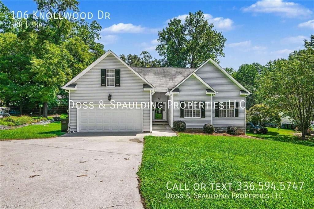 Property Photo: 106 Knollwood Drive NC 27282