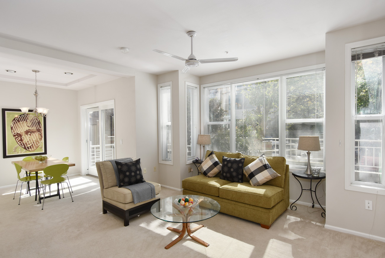 Property Photo: Living room, kitchen & dining room 1762 NW 57th 102  WA 98107 